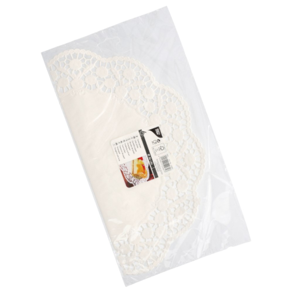 6 Tortenspitzen rund Ø 36 cm weiss