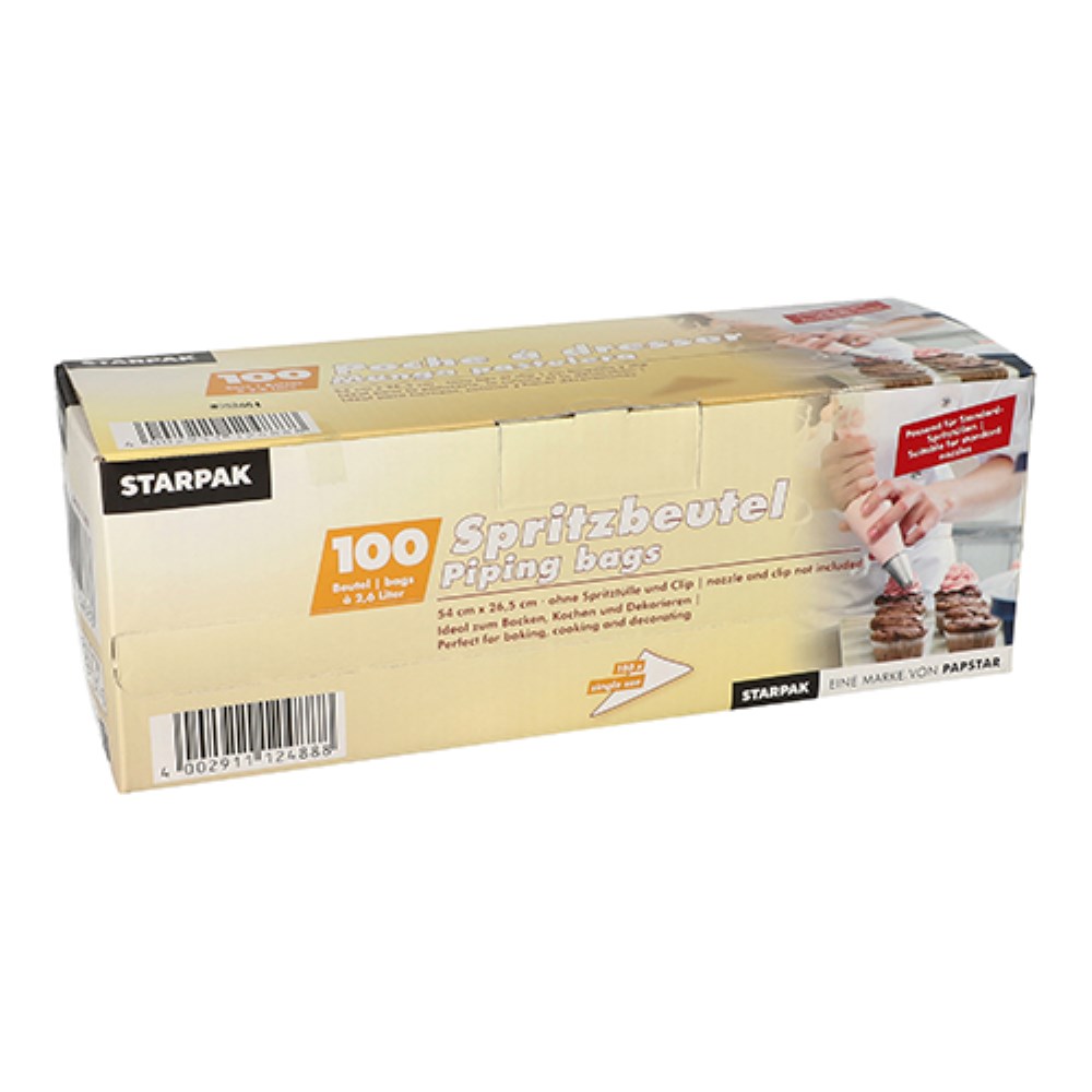 100 Spritzbeutel 2,6 l 54 cm x 26,5 cm transparent 100 Spritzbeutel 2,6 l 54 cm x 26,5 cm transparent