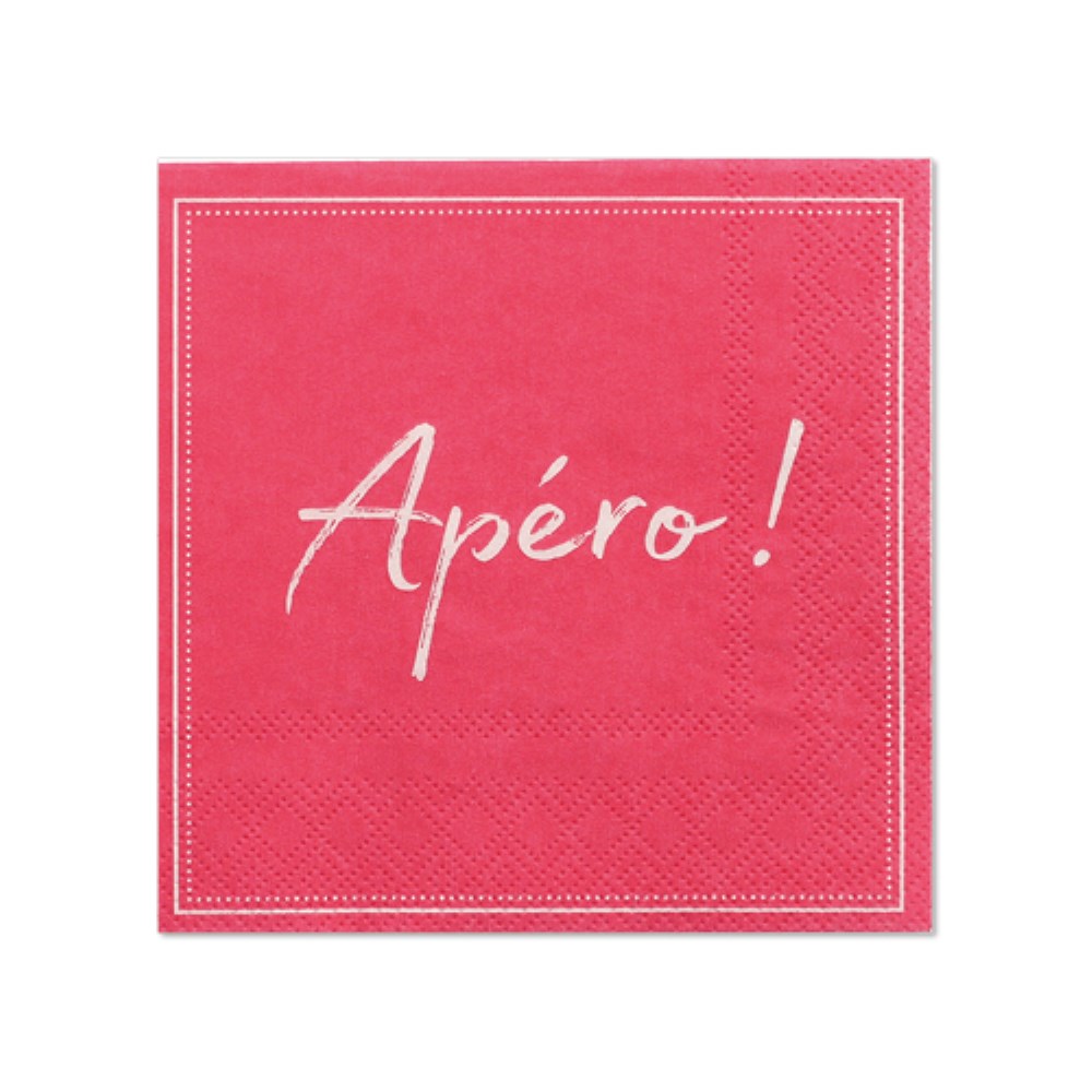 20 Servietten, 3-lagig 1/4-Falz 25 cm x 25 cm fuchsia "Apero"