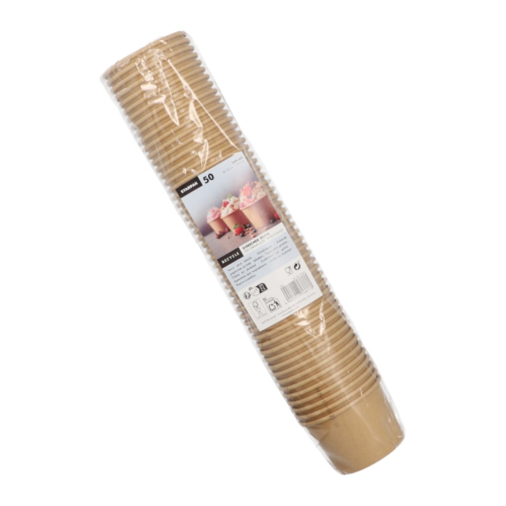 50 Eisbecher, Pappe rund 100 ml Ø 7,5 cm · 4,9 cm braun