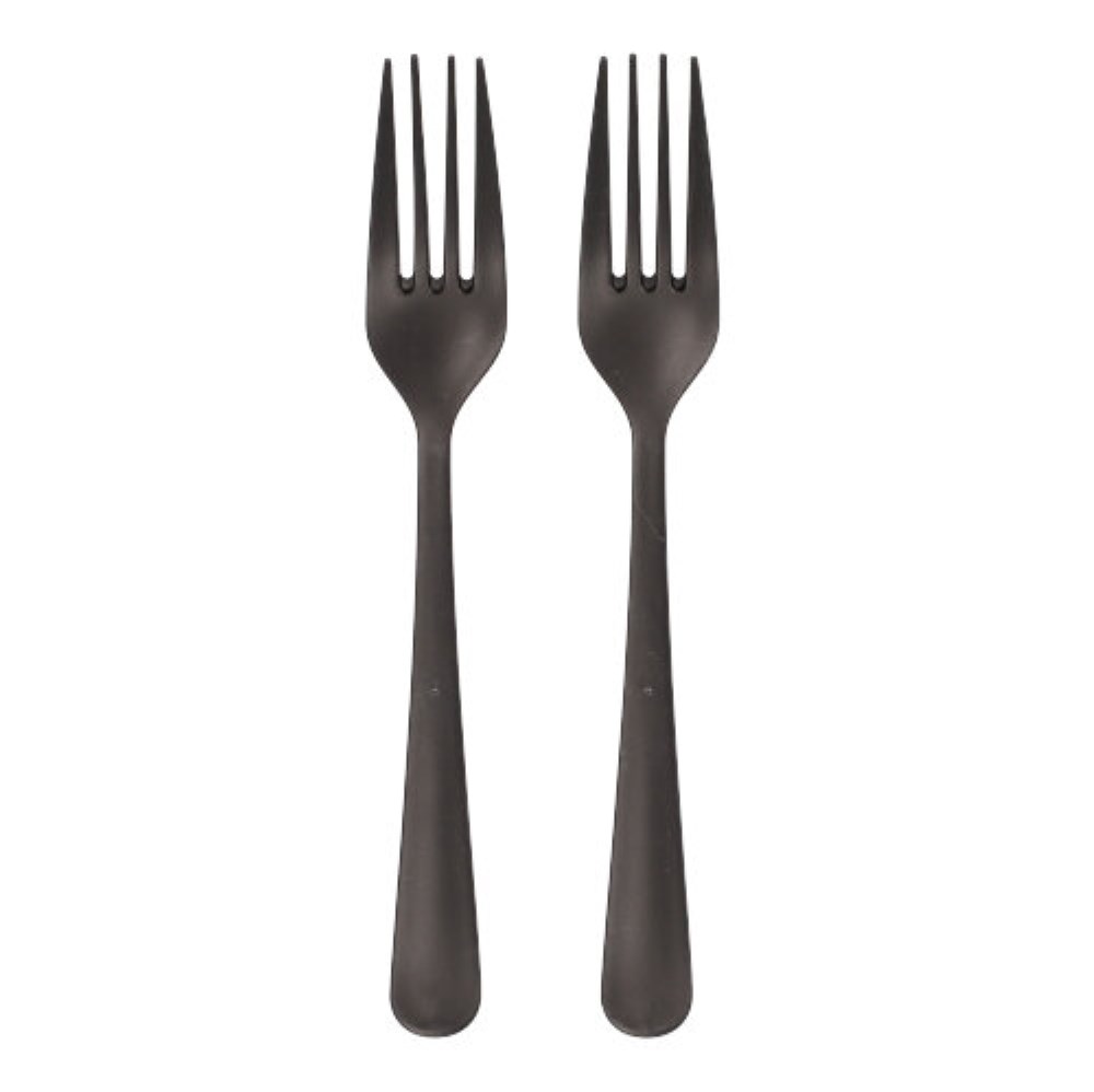 100 "Circulware" Mehrweg-Gabeln PP-MF 19 cm schwarz "Gaia" extra stabil, in Spenderbox