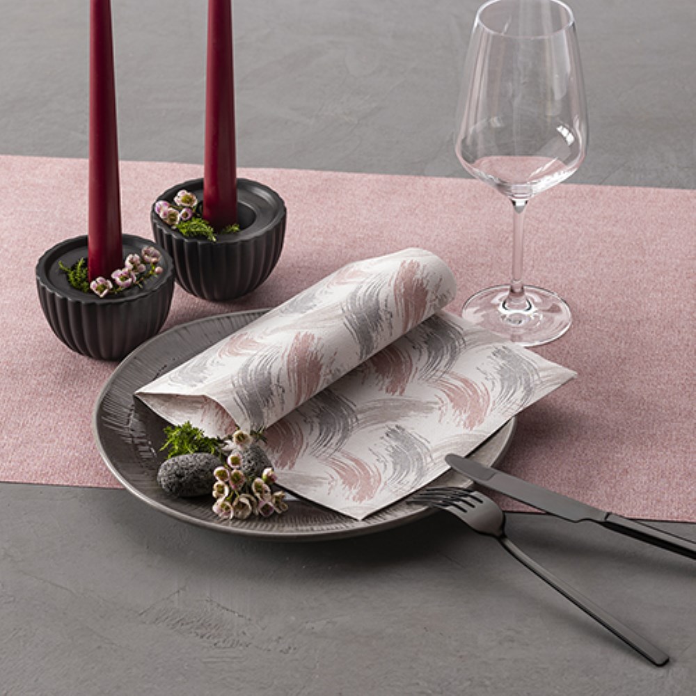 Tischläufer, stoffähnlich, PV-Tissue Mix "ROYAL Collection" 24 m x 40 cm bordeaux "Textile"