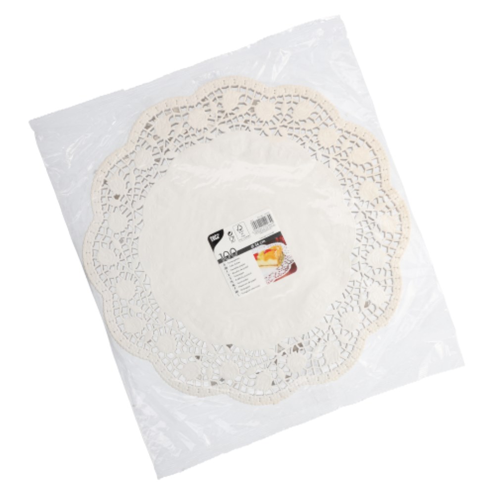 100 Tortenspitzen rund Ø 36 cm weiss