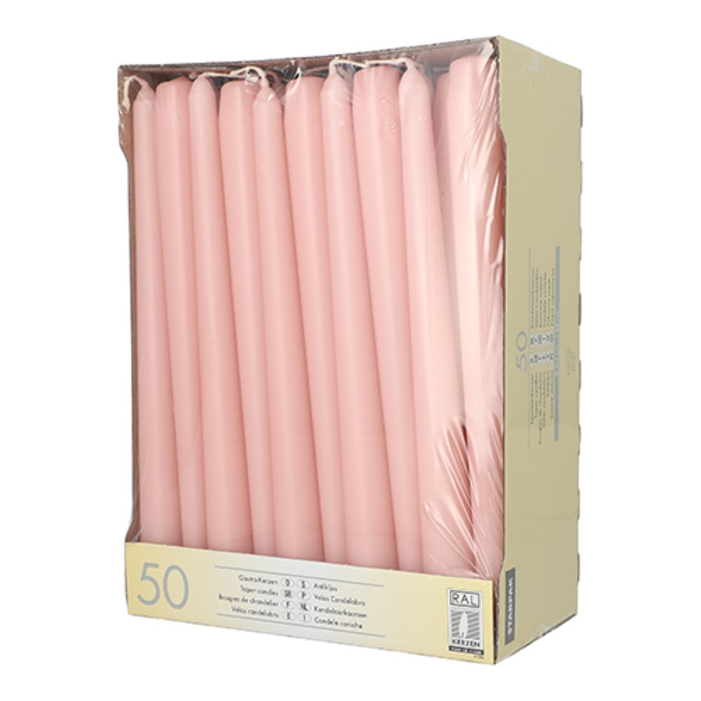 50 Leuchterkerzen Ø 2,2 cm · 25 cm peach