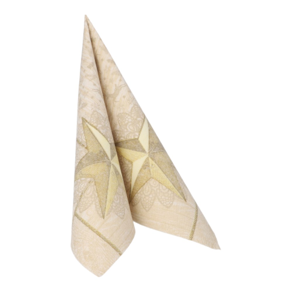 50 Servietten "ROYAL Collection" 1/4-Falz 40 cm x 40 cm champagner "Rising Star"