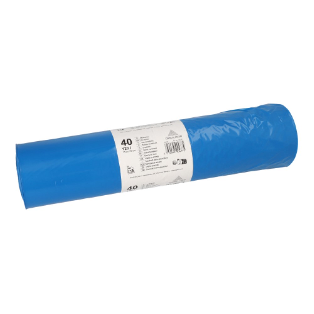 40 Müllsäcke, LDPE 120 l 110 cm x 70 cm blau 28 my
