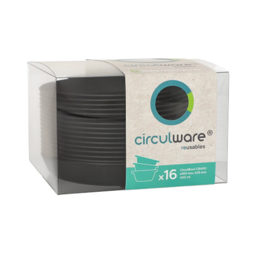16 "Circulware" Mehrweg-Schalen Mix & Match 400 ml Ø 18,3 cm · 2,9 cm schwarz