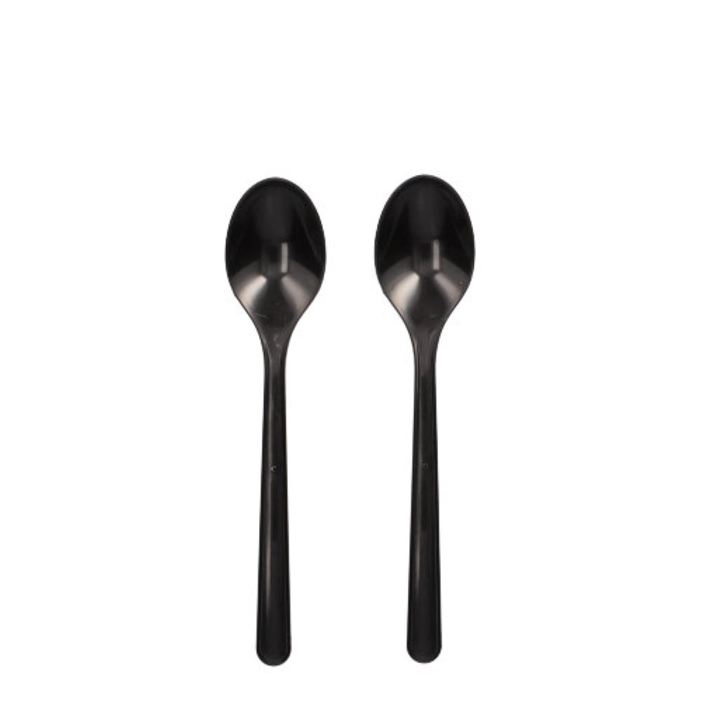 50 "Circulware" Mehrweg-Kaffeelöffel PP-MF 13 cm schwarz extra stabil