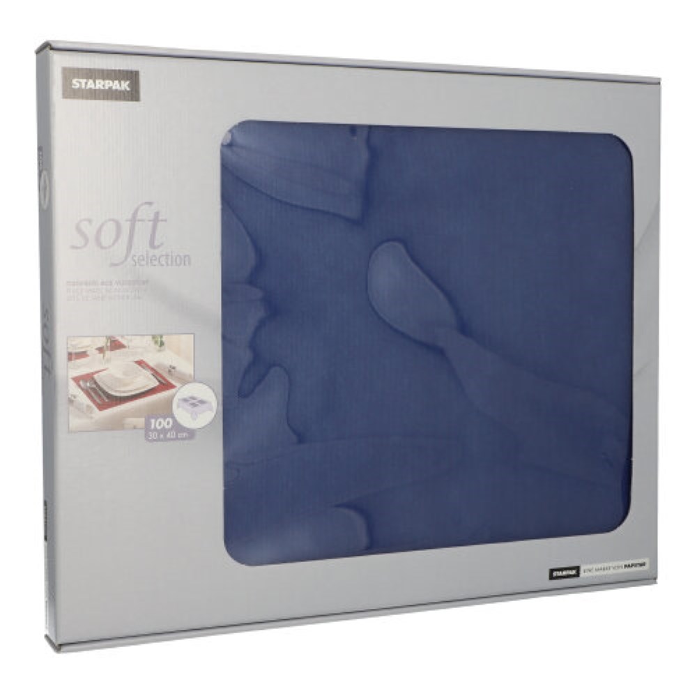 100 Tischsets, stoffähnlich, Vlies "soft selection" 30 cm x 40 cm dunkelblau 100 Tischsets, stoffähnlich, Vlies "soft selection" 30 cm x 40 cm dunkelblau