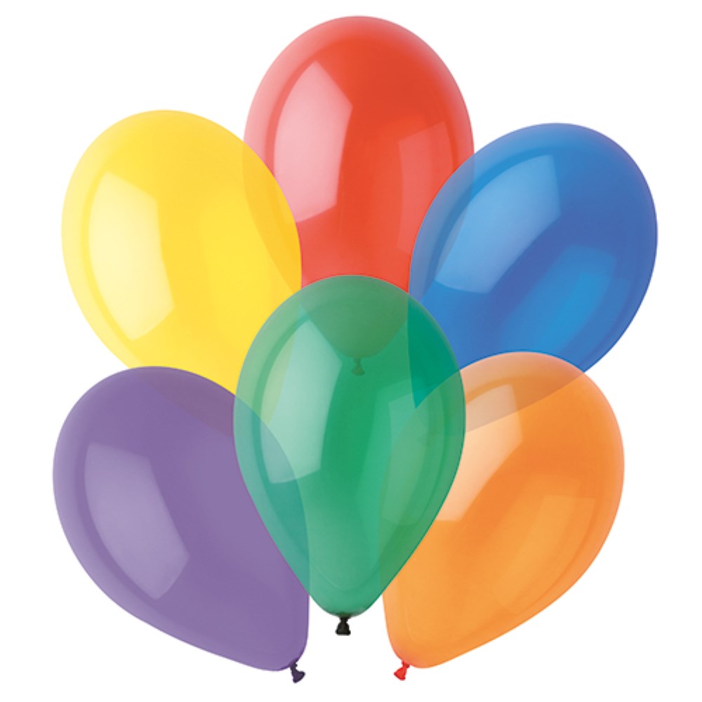 8 Luftballons Ø 29 cm farbig sortiert "Crystal"