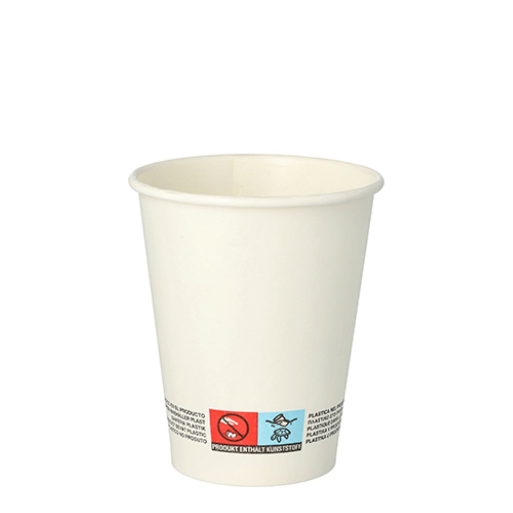 50 Trinkbecher, Pappe 0,2 l Ø 8 cm · 9,2 cm weiss