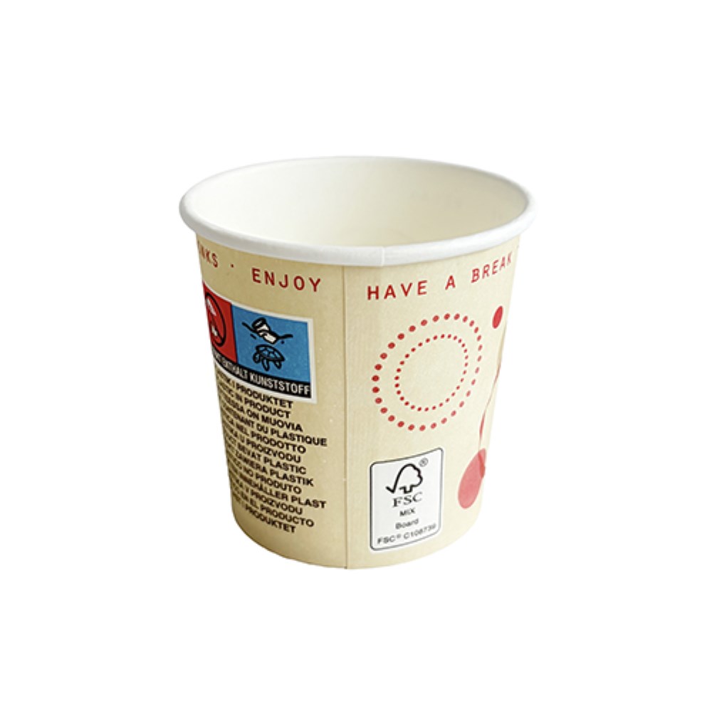 80 Trinkbecher, Pappe "To Go" 0,1 l Ø 6 cm · 6 cm "Coffee Rings"