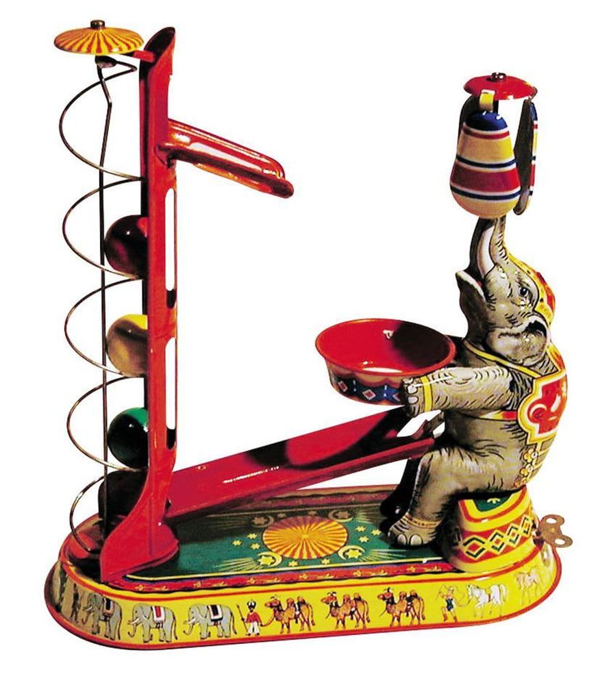 Elefant mit Bällen - Made in Germany - Blechspielzeug - Vintage Toy - Sammlerstück