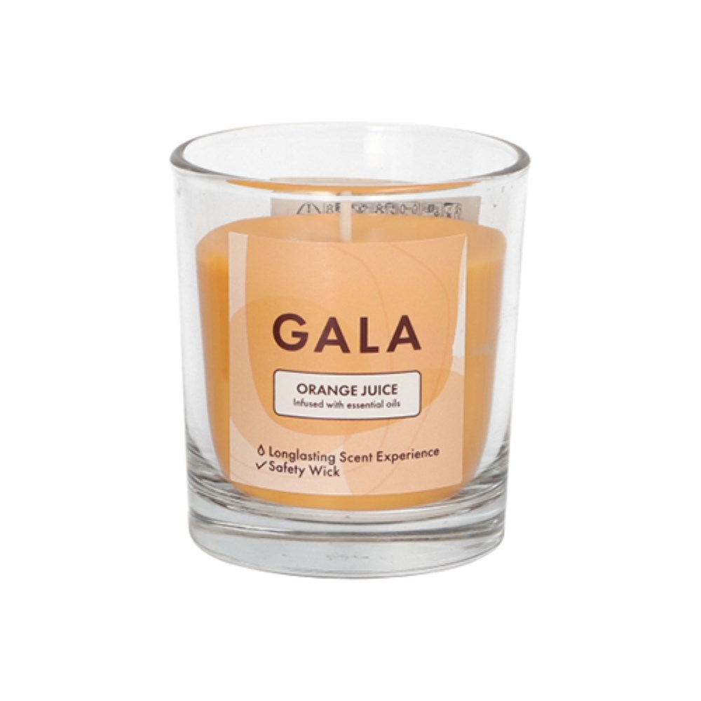 "GALA" Duftkerze im Glas Ø 70 mm · 77 mm orange - Orange Juice "Mini Nutella"