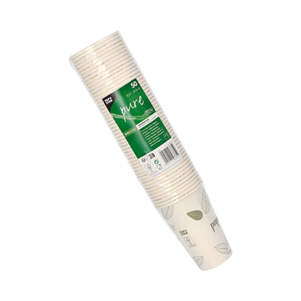50 Trinkbecher, Pappe "pure" 0,3 l Ø 8 cm · 11,7 cm "ZERO"