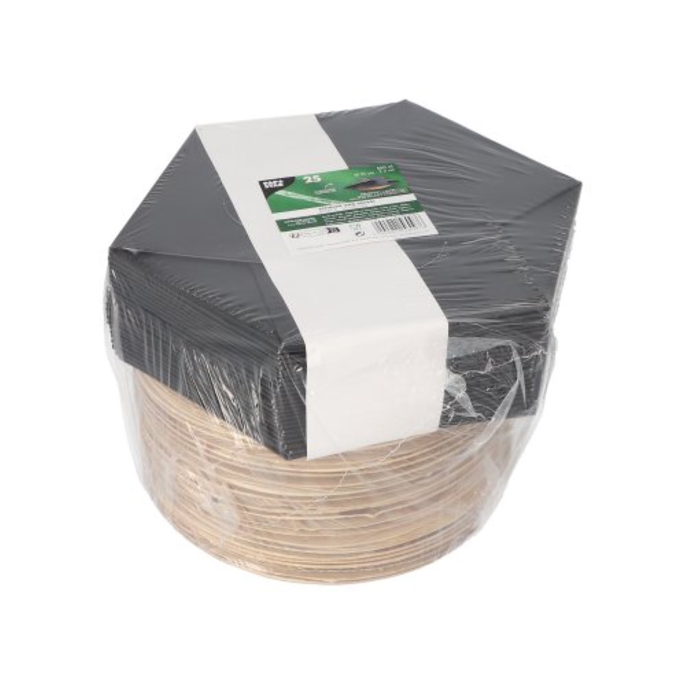 25 Schalen Palmblatt rund 500 ml Ø 21 cm · 3 cm mit separatem Flower-Lid