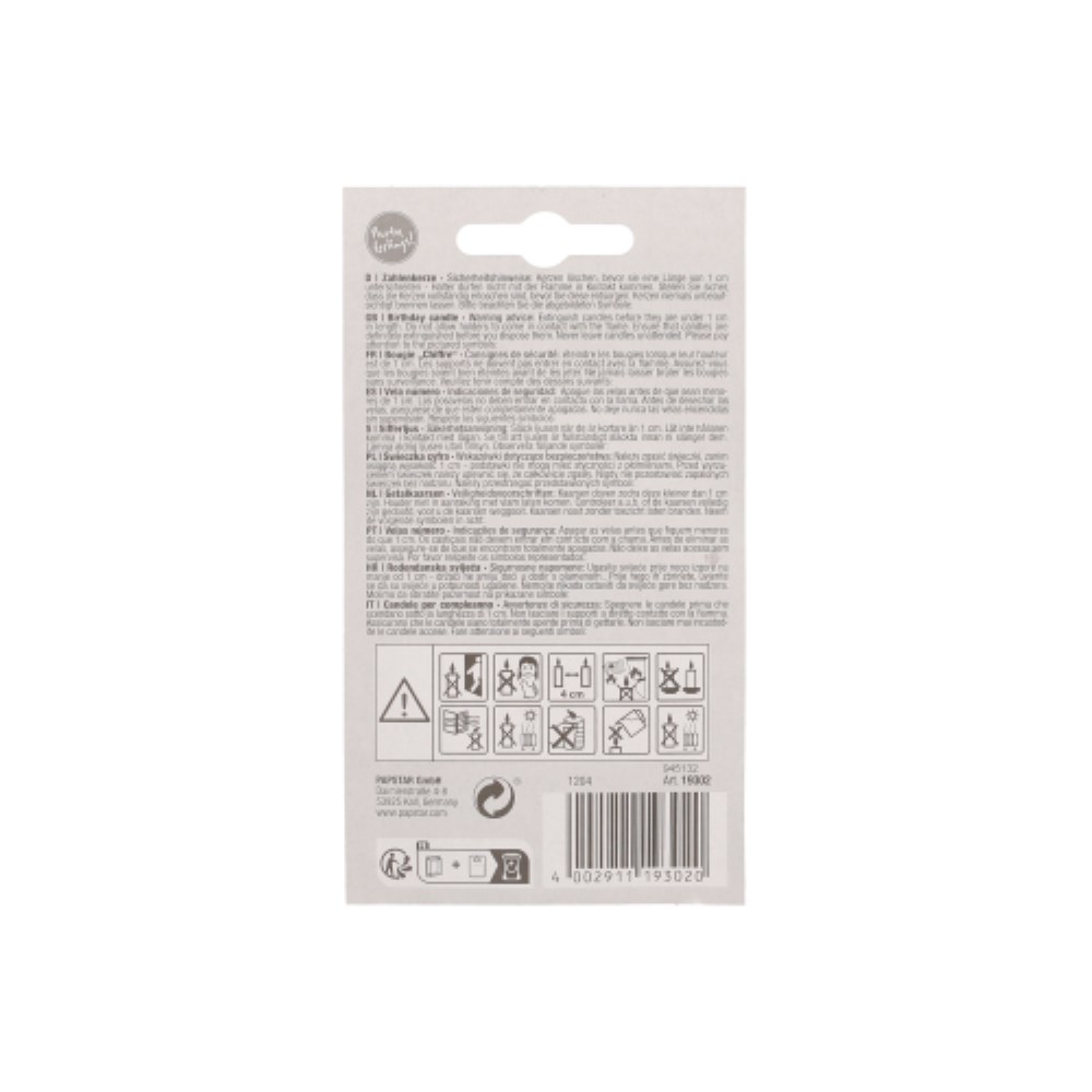 Zahlenkerze 7,3 cm weiss "2" mit rotem Rand