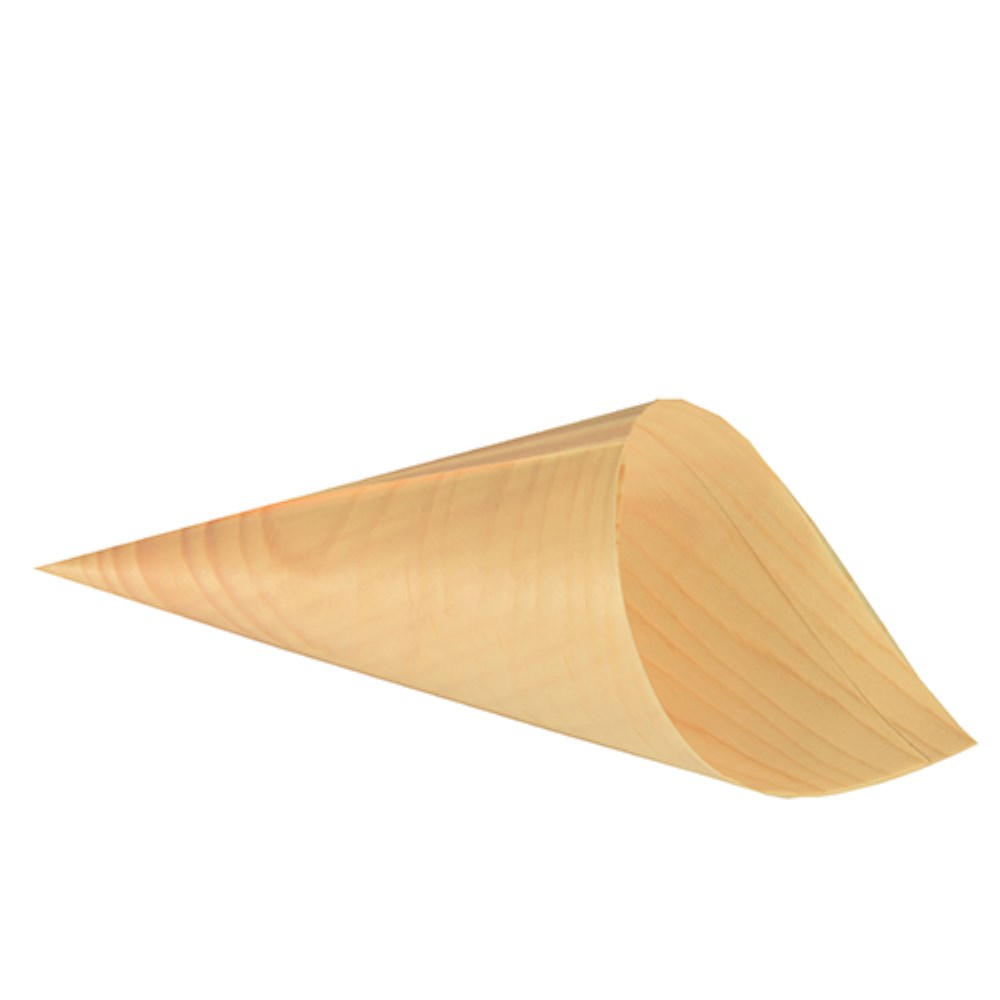 50 Fingerfood - Spitztüten, Holz "pure" Ø 11 cm · 21 cm