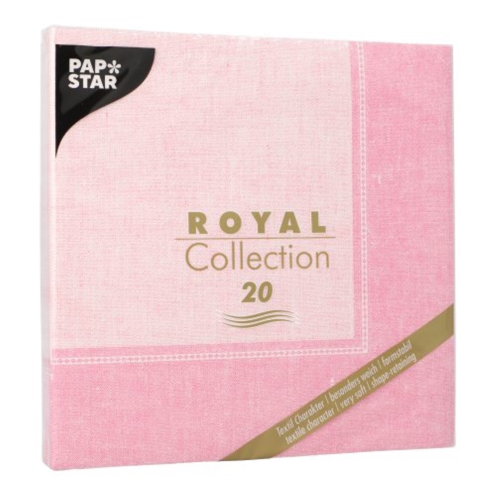 20 Servietten "ROYAL Collection" 1/4-Falz 40 cm x 40 cm rosa "Linum"