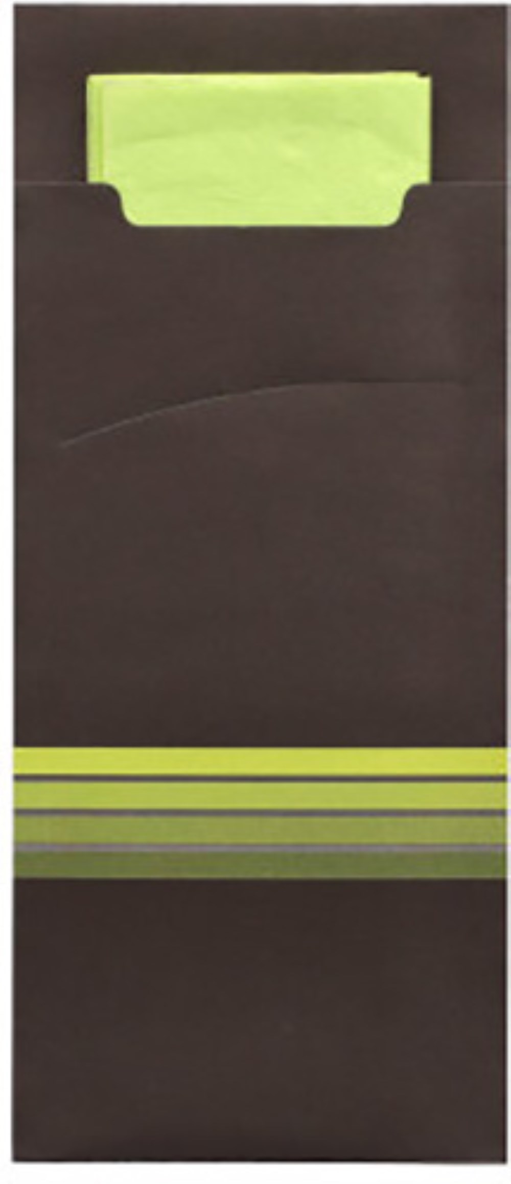 520 Bestecktaschen 20 cm x 8,5 cm schwarz/limone "Stripes" inkl. farbiger Serviette