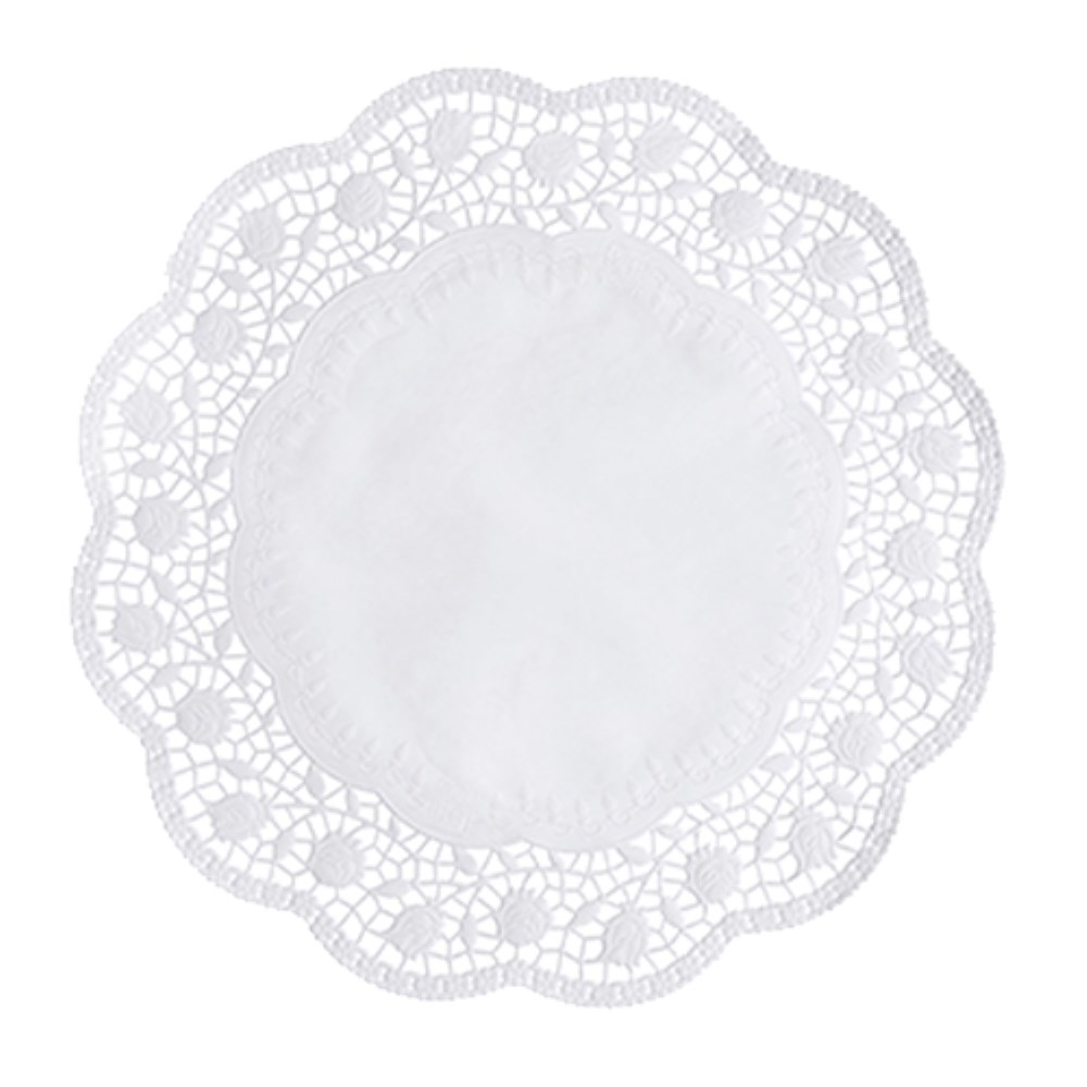 8 Tortenspitzen rund Ø 33 cm weiss