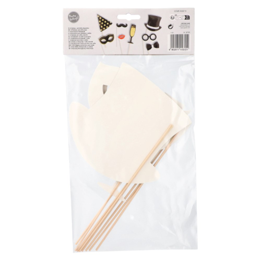 8 Fotobox- und Selfie-Requisiten 25 cm farbig