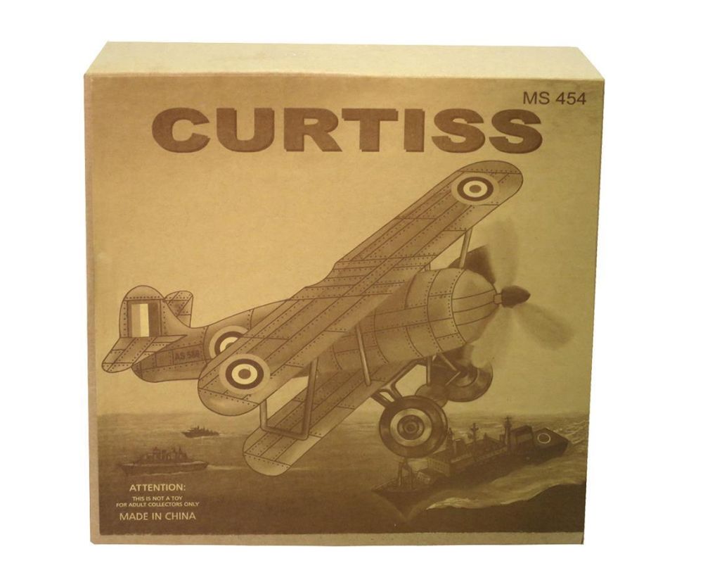 Blechspielzeug Flugzeug gelb 20 cm - Vintage Toy - Sammlerstück
