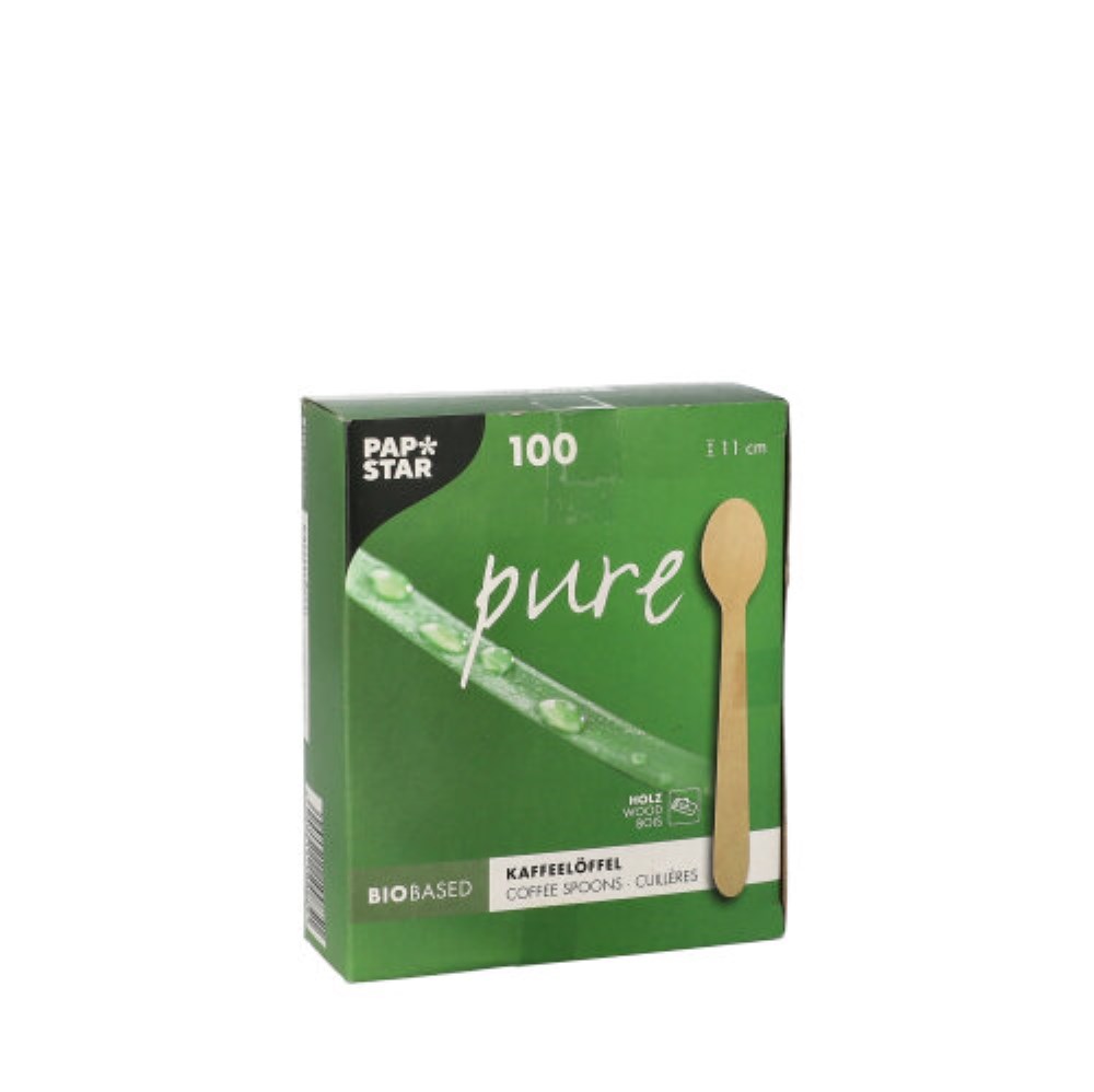 100 Kaffeelöffel, Holz "pure" 11 cm 100 Kaffeelöffel, Holz "pure" 11 cm