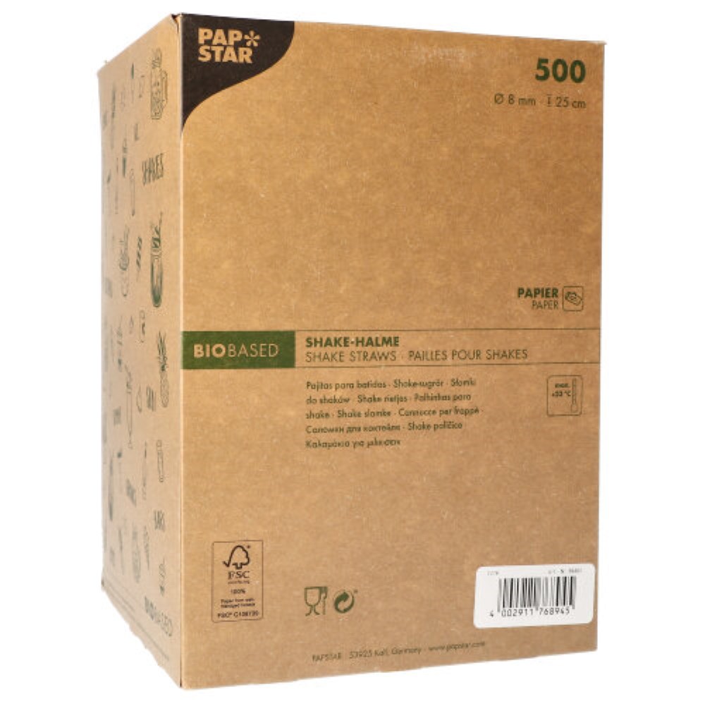 500 Shake-Halme Papier Ø 8 mm · 25 cm farbig sortiert