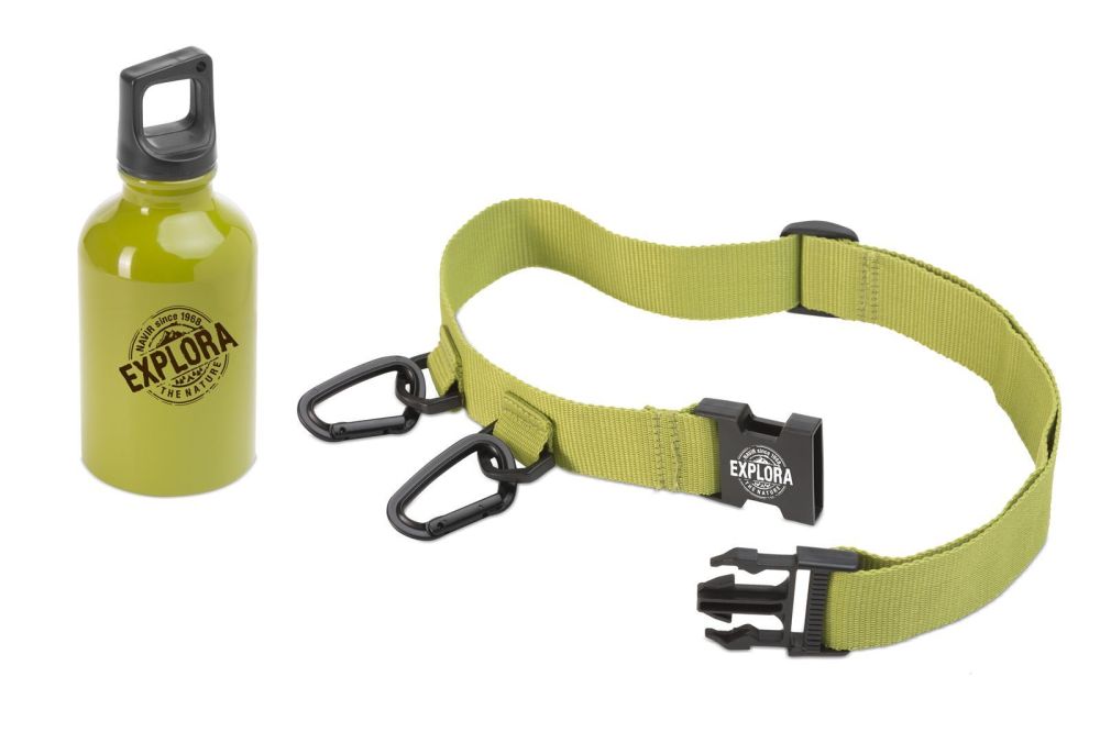 Trinkflasche & Gürtel mit Clips - Made in Italy - Forschen & Entdecken