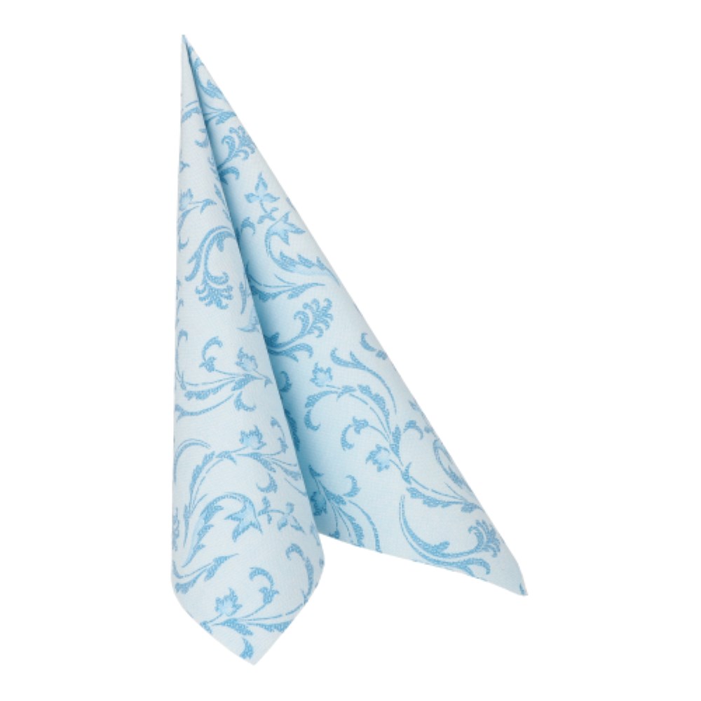 50 Servietten "ROYAL Collection" 1/4-Falz 40 cm x 40 cm türkis "Damascato"