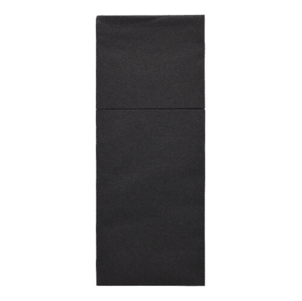 100 Bestecktaschen, Airlaid 40 cm x 48 cm schwarz "Premium" mit Besteckfalz