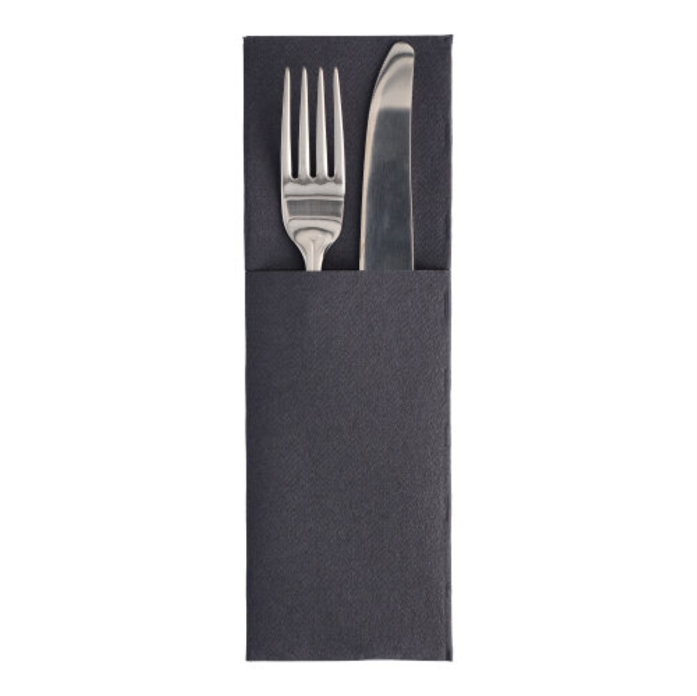 50 Servietten "ROYAL Collection" 48 cm x 30 cm schwarz mit Besteckfalz