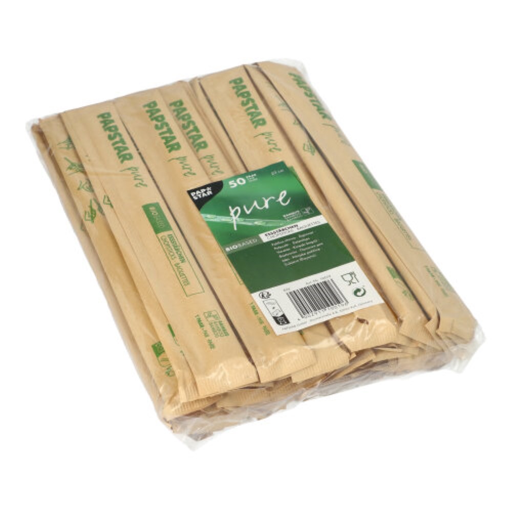 50 Paar Essstäbchen Bambus "ASIA" 23 cm einzeln gehüllt