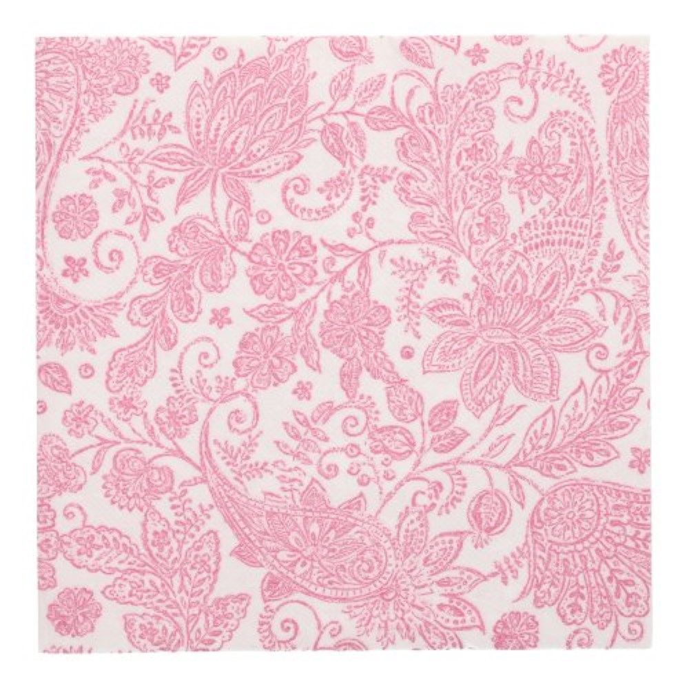 20 Servietten "ROYAL Collection" 1/4-Falz 40 cm x 40 cm fuchsia "Paisley"