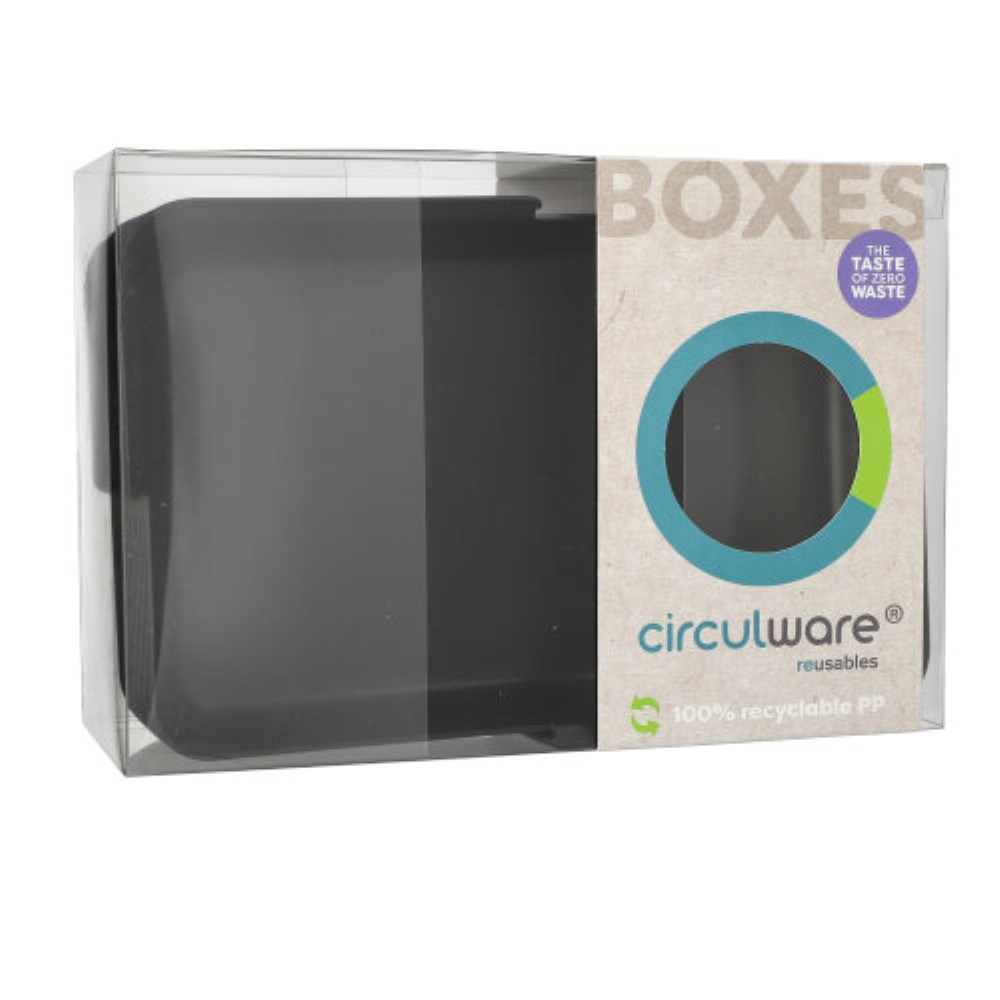 12 "Circulware" Mehrweg-Schalen Mix & Match eckig 2,9 cm x 15,6 cm x 23,4 cm schwarz