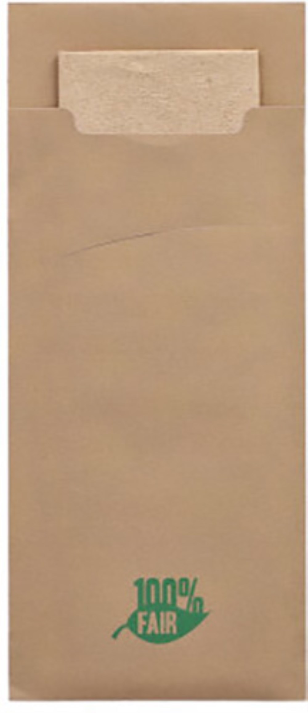 520 Bestecktaschen 20 cm x 8,5 cm braun "100% Fair" inkl. naturfarbener Recycling-Serviette