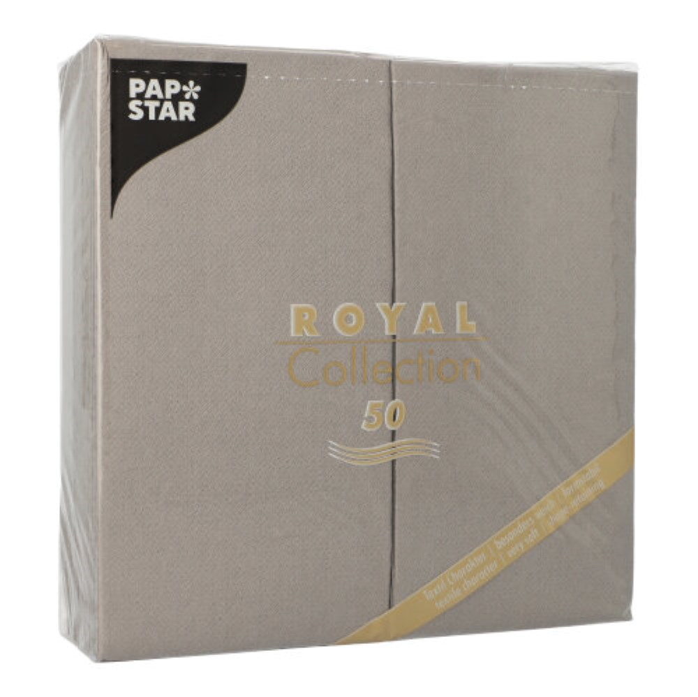 50 Servietten "ROYAL Collection" 1/8-Falz 40 cm x 40 cm grau