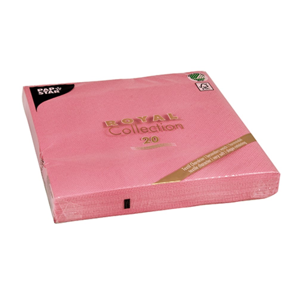 20 Servietten "ROYAL Collection" 1/4-Falz 40 cm x 40 cm rosa