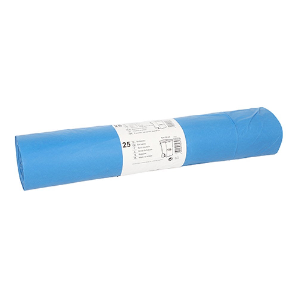 25 Müllsäcke, LDPE 120 l 110 cm x 70 cm blau 28 my