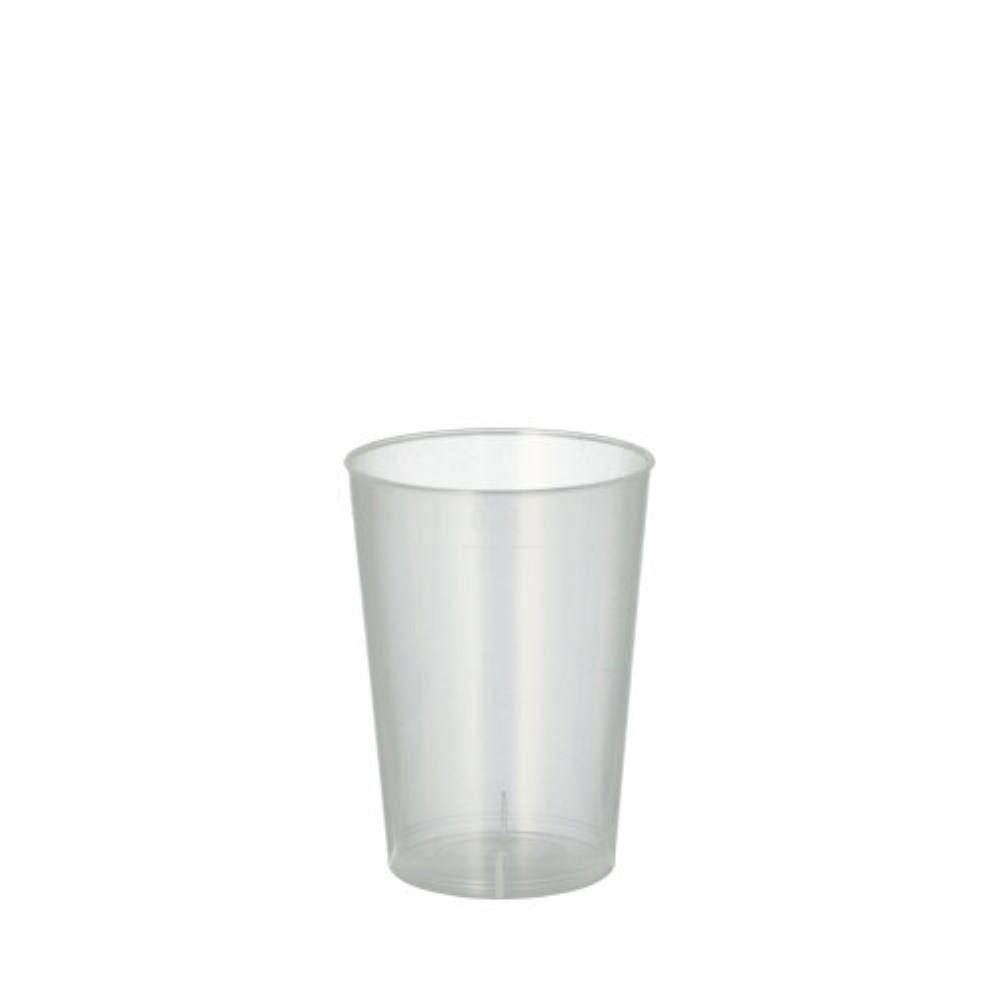40 Mehrweg-Trinkbecher PP 0,1 l Ø 5,2 cm · 7,4 cm transluzent unzerbrechlich