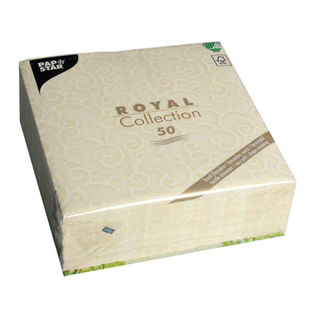 50 Servietten "ROYAL Collection" 1/4-Falz 40 cm x 40 cm champagner "Casali"
