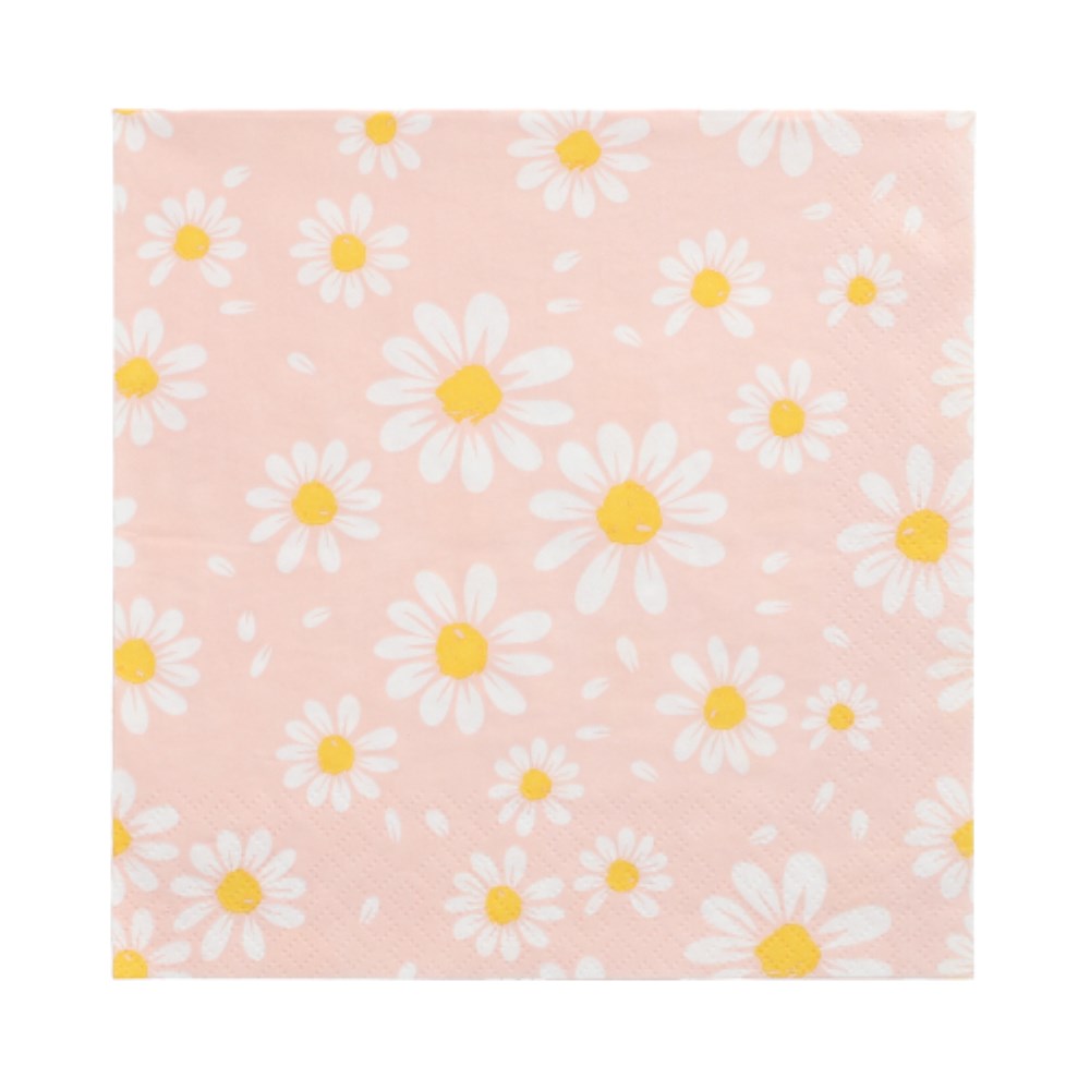 20 Servietten, 3-lagig 1/4-Falz 33 cm x 33 cm "Daisies"