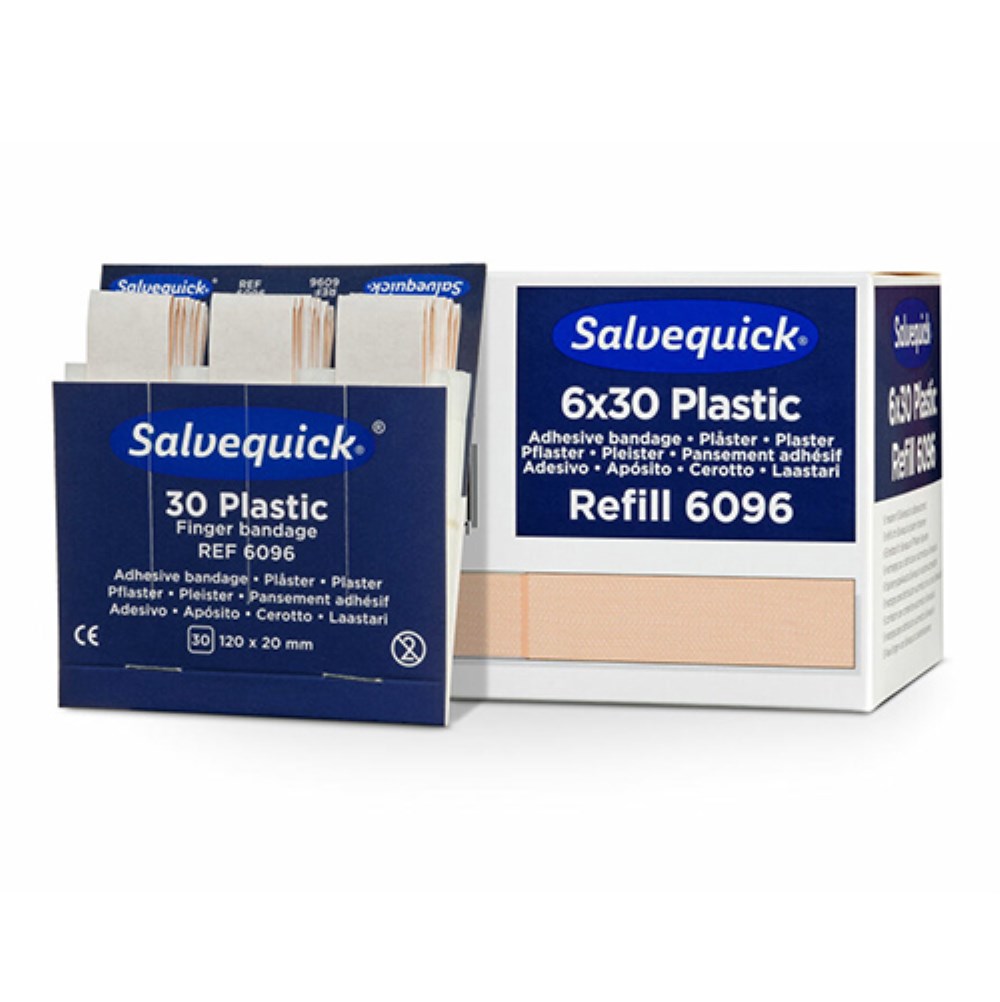 6 Set "Cederroth" Salvequick Plastic Pflaster (30 Stück) braun "Finger Bandage" , Refill
