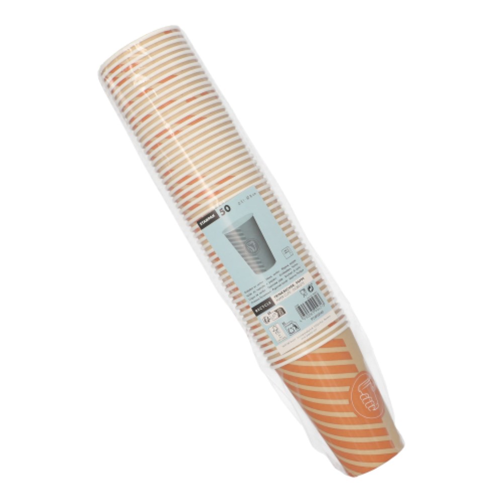 50 Trinkbecher, Pappe 0,3 l Ø 8 cm · 11,6 cm "Coffee Line"