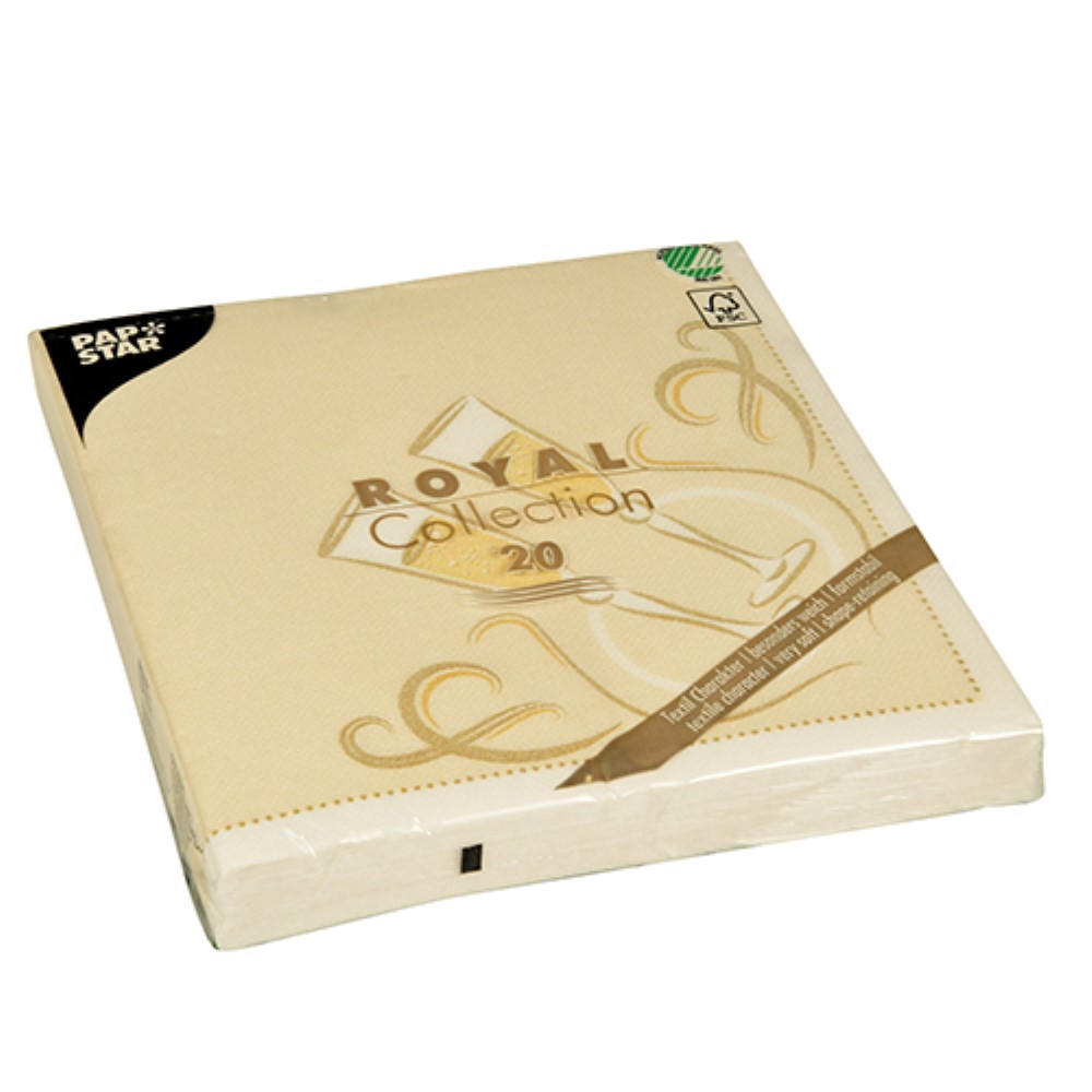 20 Servietten "ROYAL Collection" 1/4-Falz 40 cm x 40 cm gold "Festive Moments"