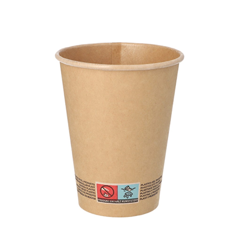 50 Trinkbecher, Pappe 0,3 l Ø 9 cm · 11 cm braun