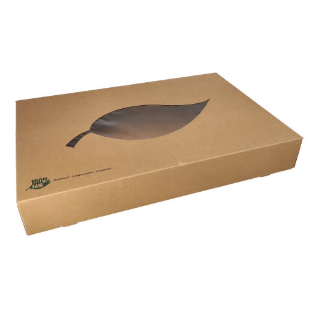 10 Transport- und Catering-Kartons, Pappe "pure" 8 cm x 55,7 cm x 37,6 cm braun "100% Fair"