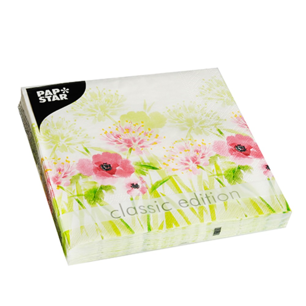 20 Servietten, 3-lagig 1/4-Falz 33 cm x 33 cm "Summer Breeze"