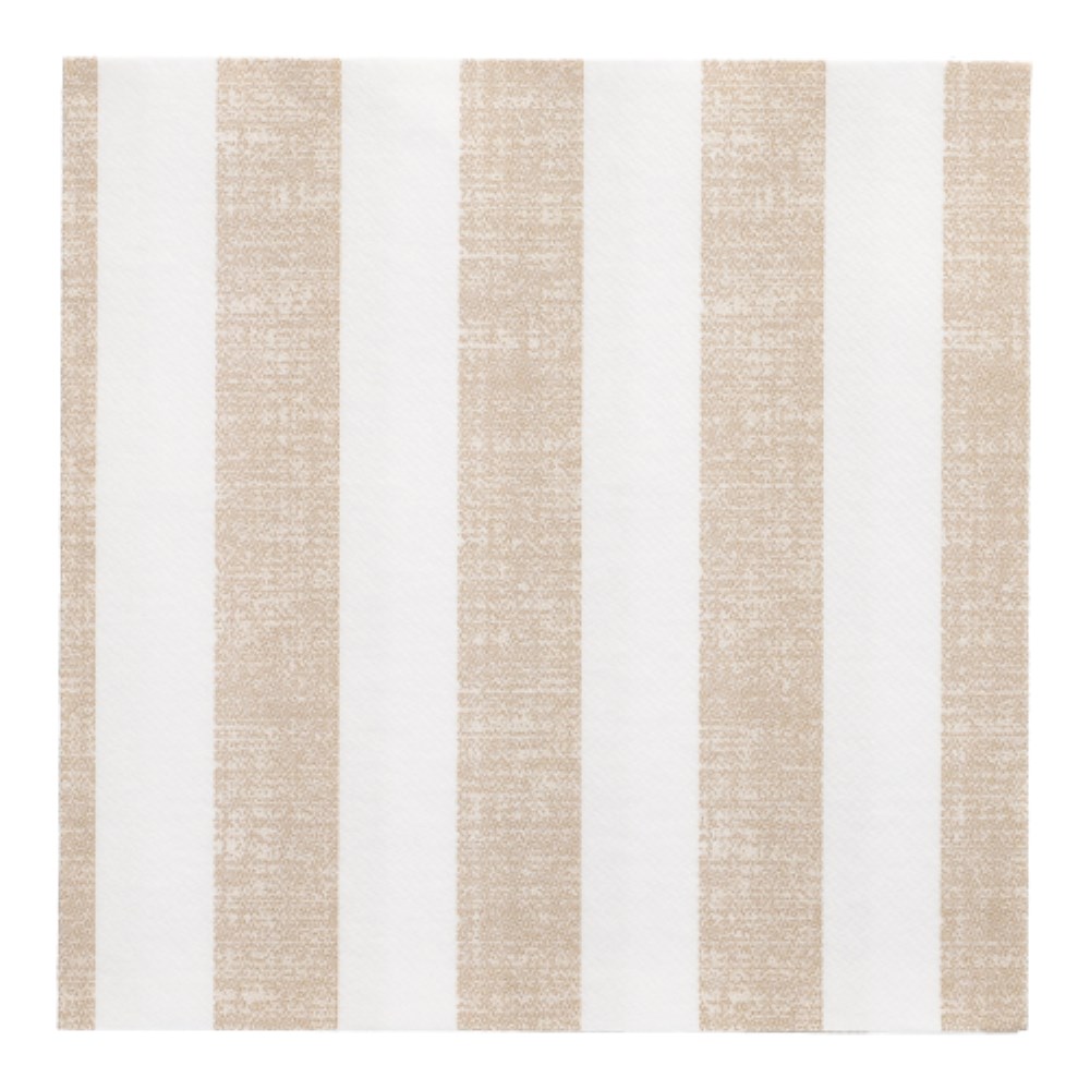 20 Servietten "ROYAL Collection" 1/4-Falz 40 cm x 40 cm sand "Lines"